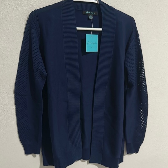 Chic Navy Open Cardigan - Picture 1 of 5